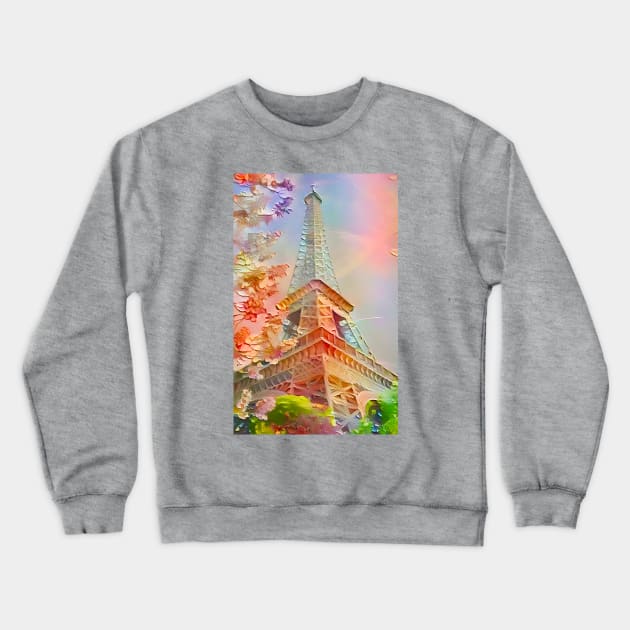 Eiffel Tower, painted! Crewneck Sweatshirt by leeca